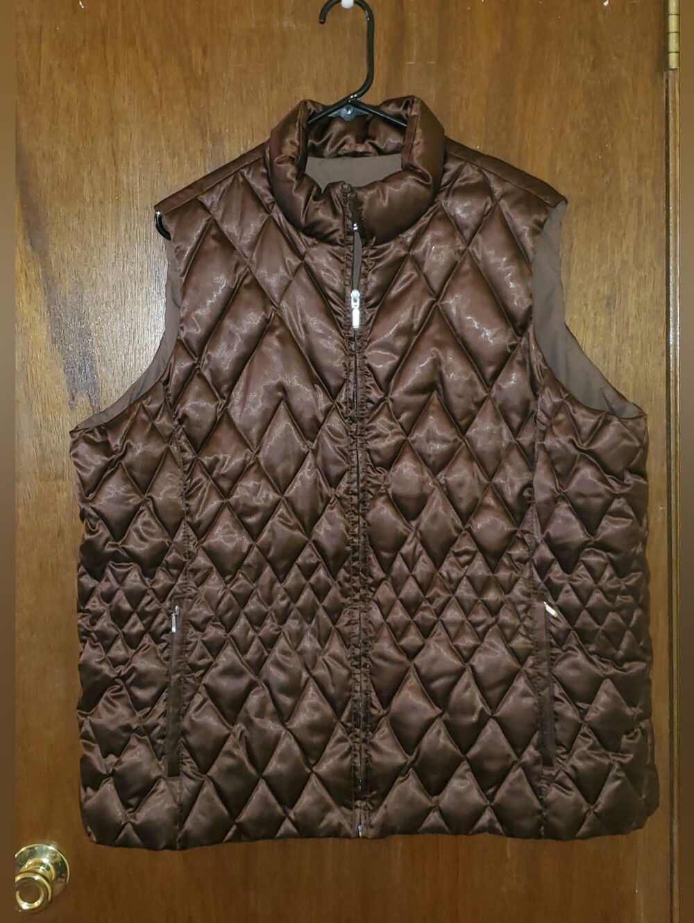 Lands End Quilted Brown Down Puffer Vest Sz 2x